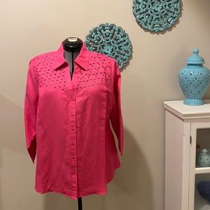 Women’s 3/4 sleeve shirt 2X pink